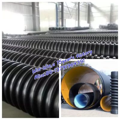 L'enroulement en spirale de HDPE d'ossature a ridé la chaîne de production d'extrusion de tuyau