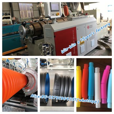 Ligne d'extrusion à double vis simple pour tube de tuyau ondulé en plastique PVC PPR HDPE