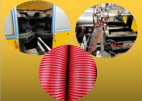 Extrudeuse ondulée de tuyau de double spirale de mur du HDPE pp de PVC