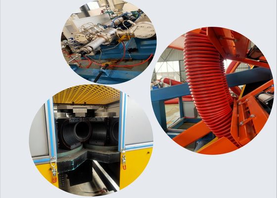 Ligne ondulée 100kg/H d'extrusion de tuyau de vis profonde à mur unique